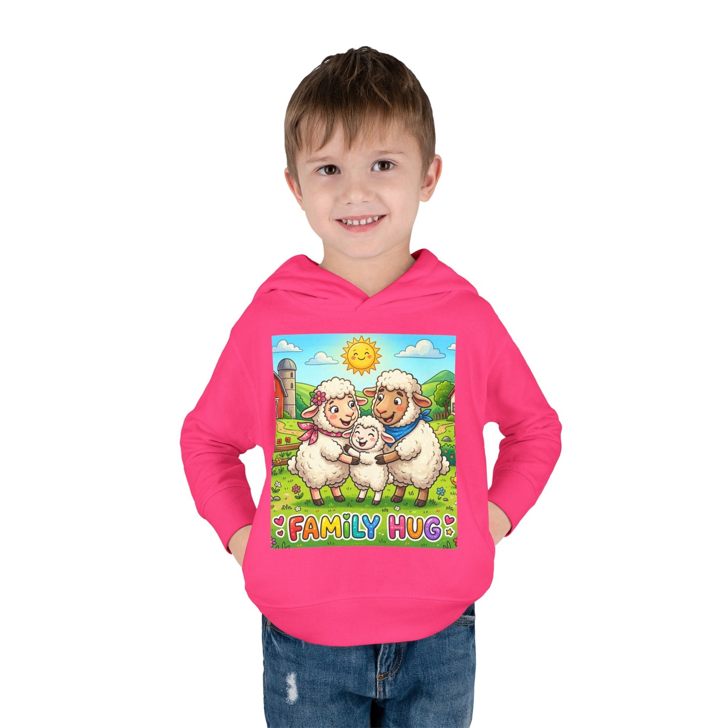 Family Hug Lamb Toddler Pullover Fleece Hoodie