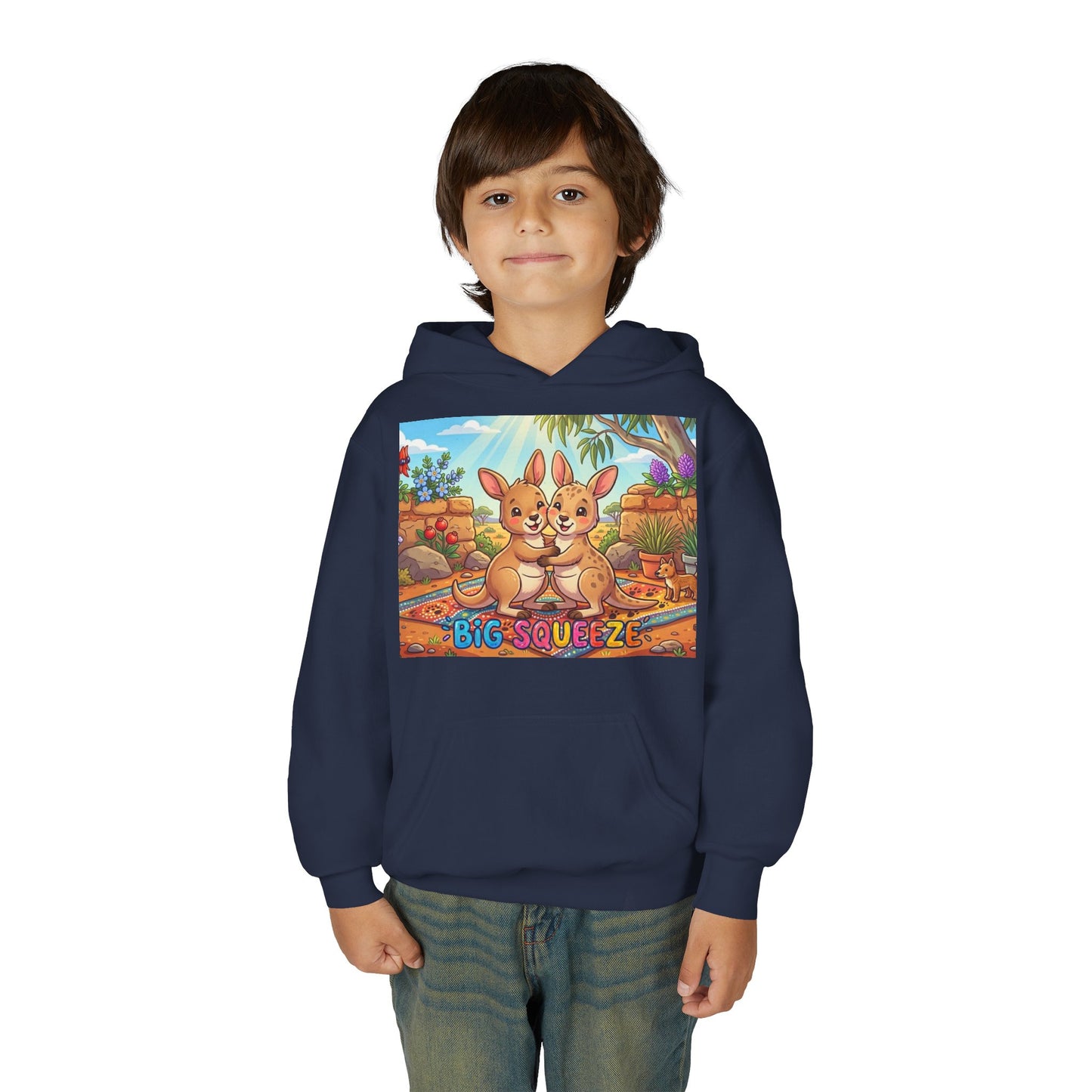 Big Squeeze Kangaroo Youth Heavy Blend Hooded Sweatshirt