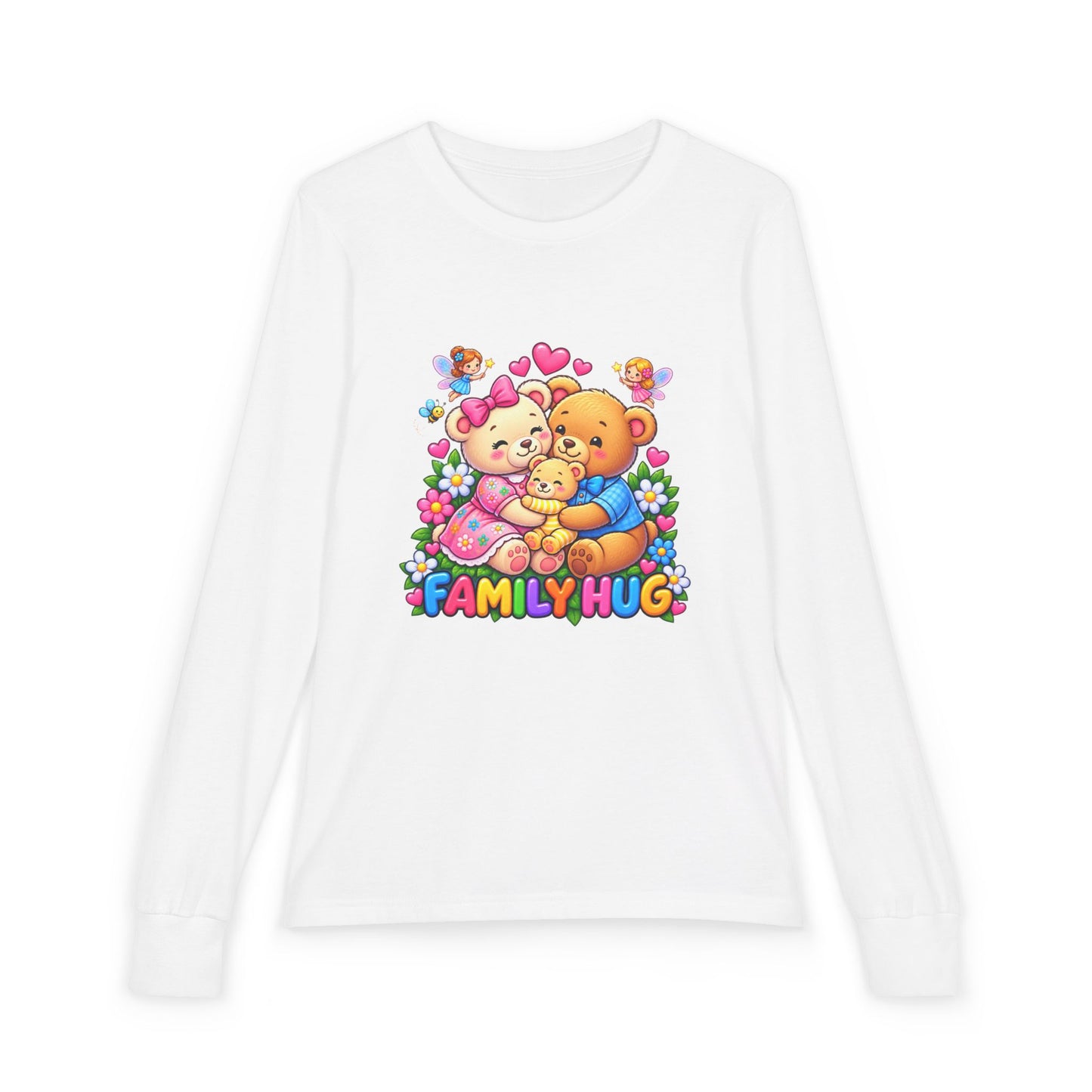 Family Hug Teddy Youth Jersey Long Sleeve Tee