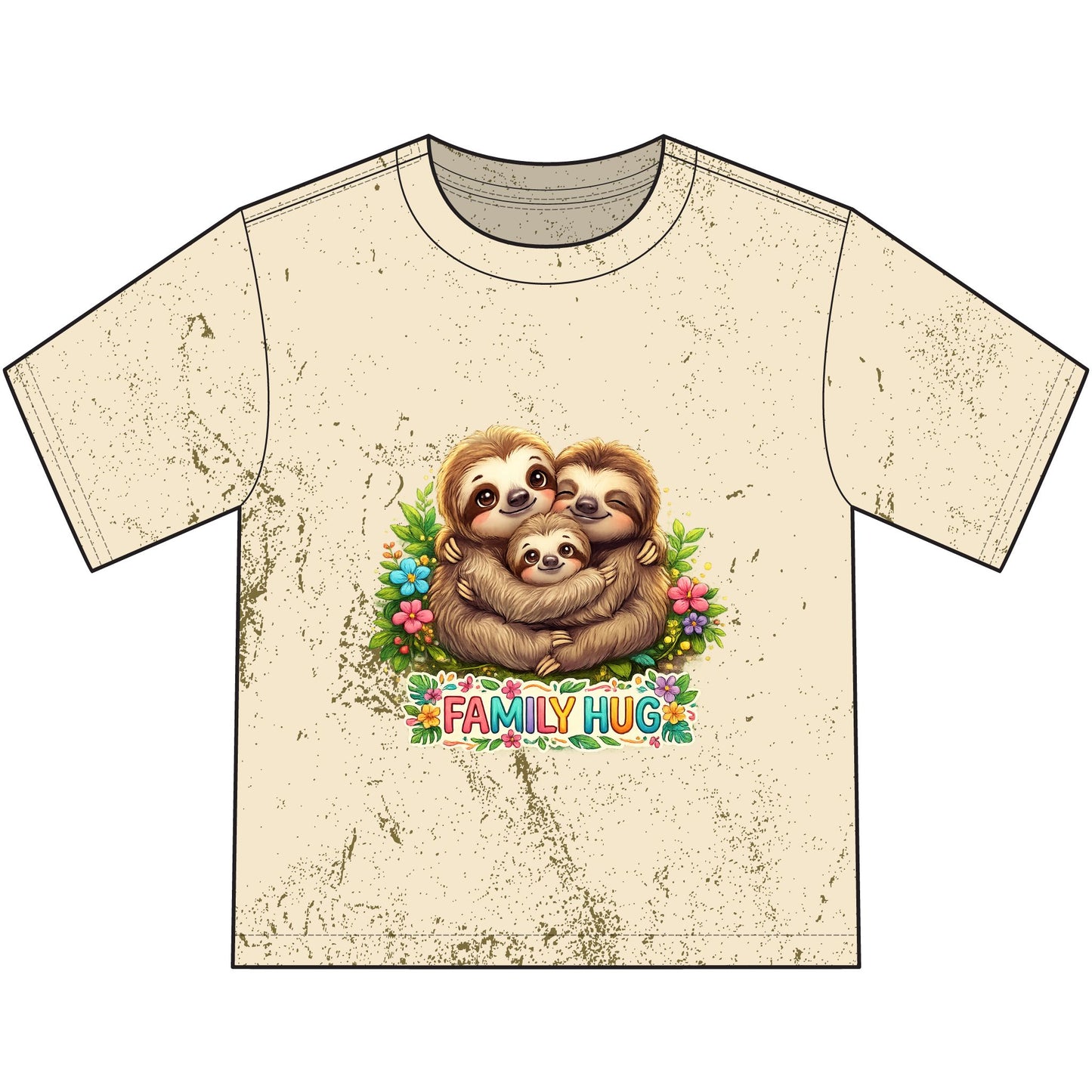 Family Hug Sloth Heavyweight Color Blast Youth T-Shirt