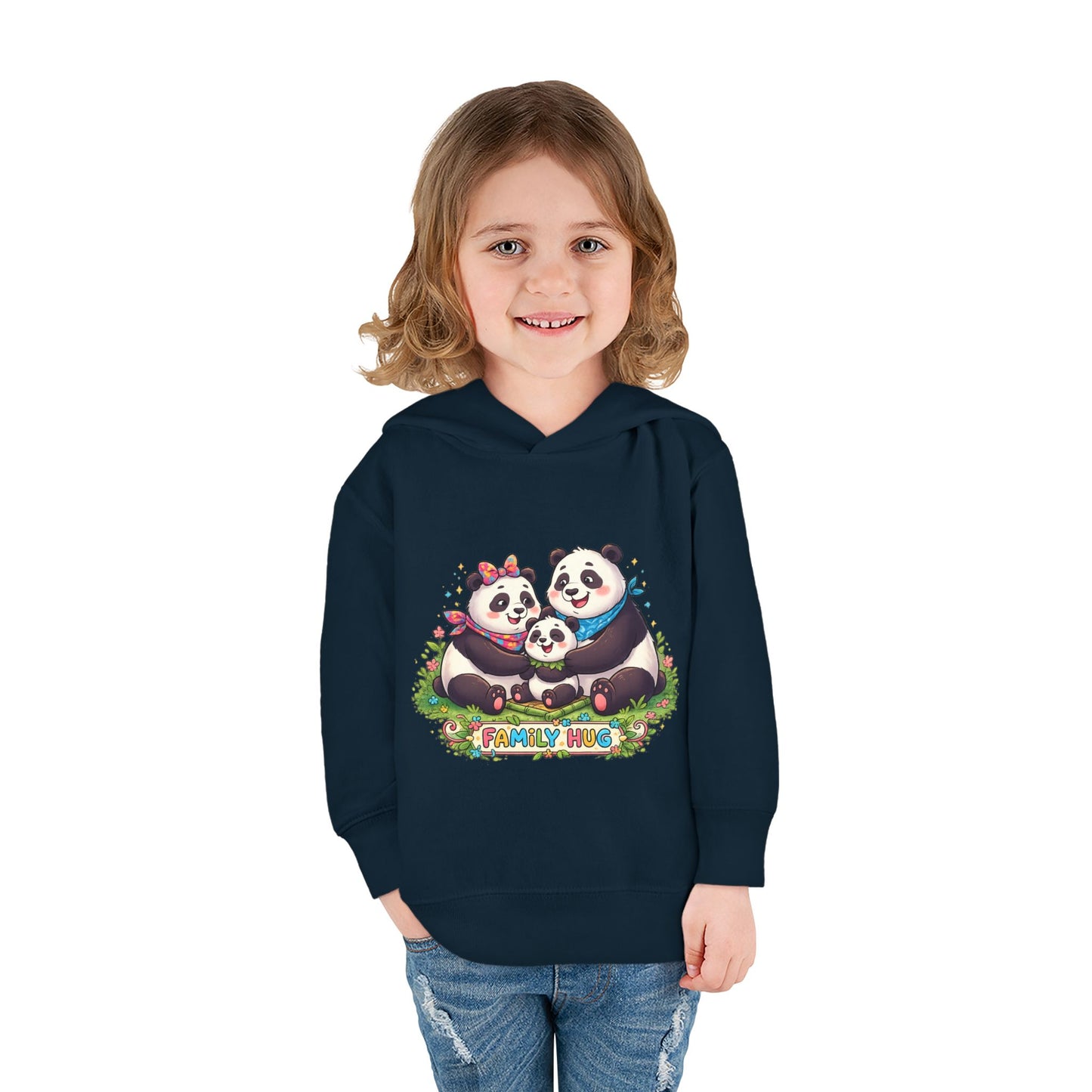Family Hug Panda Toddler Pullover Fleece Hoodie