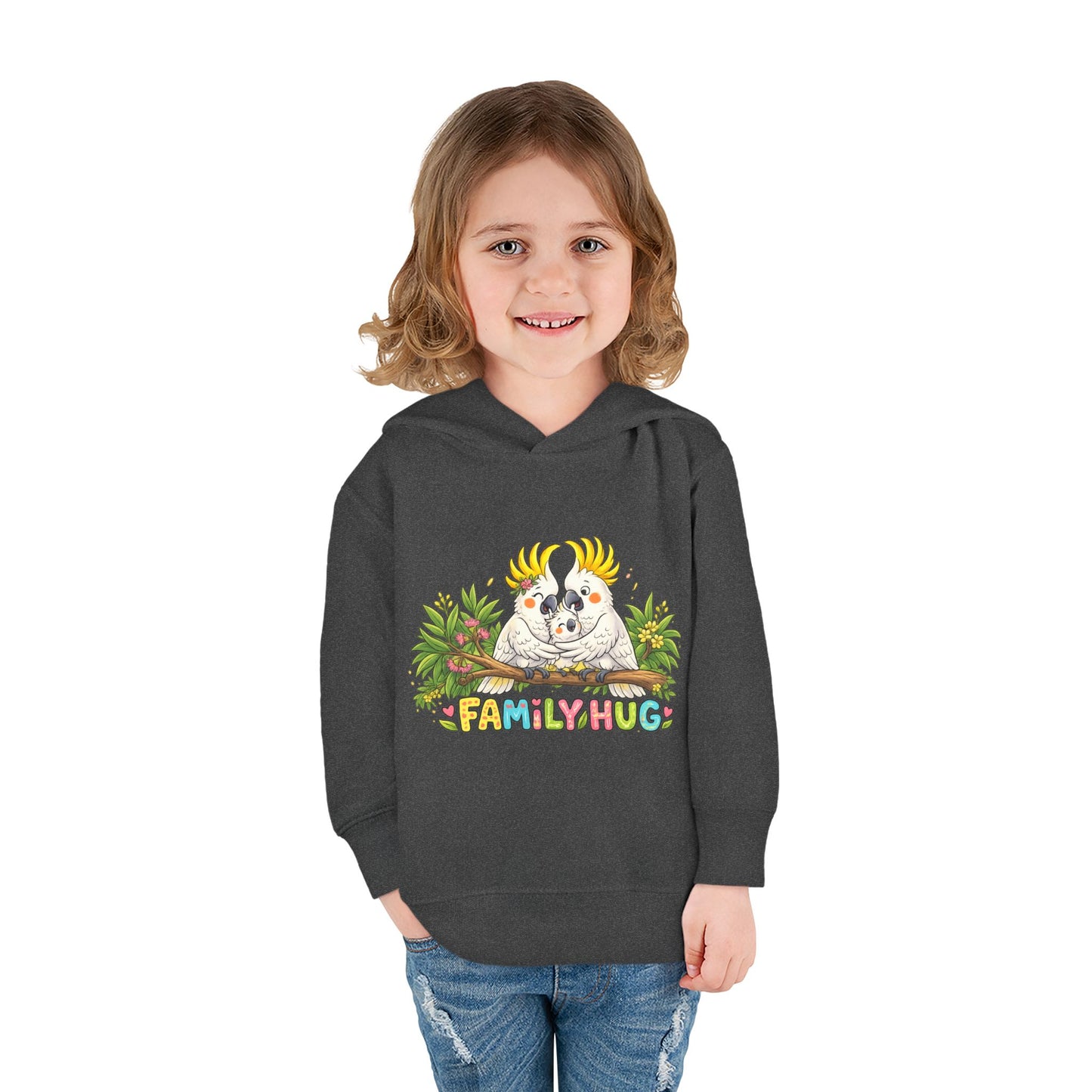 Family Hug Cockatoo Toddler Pullover Fleece Hoodie