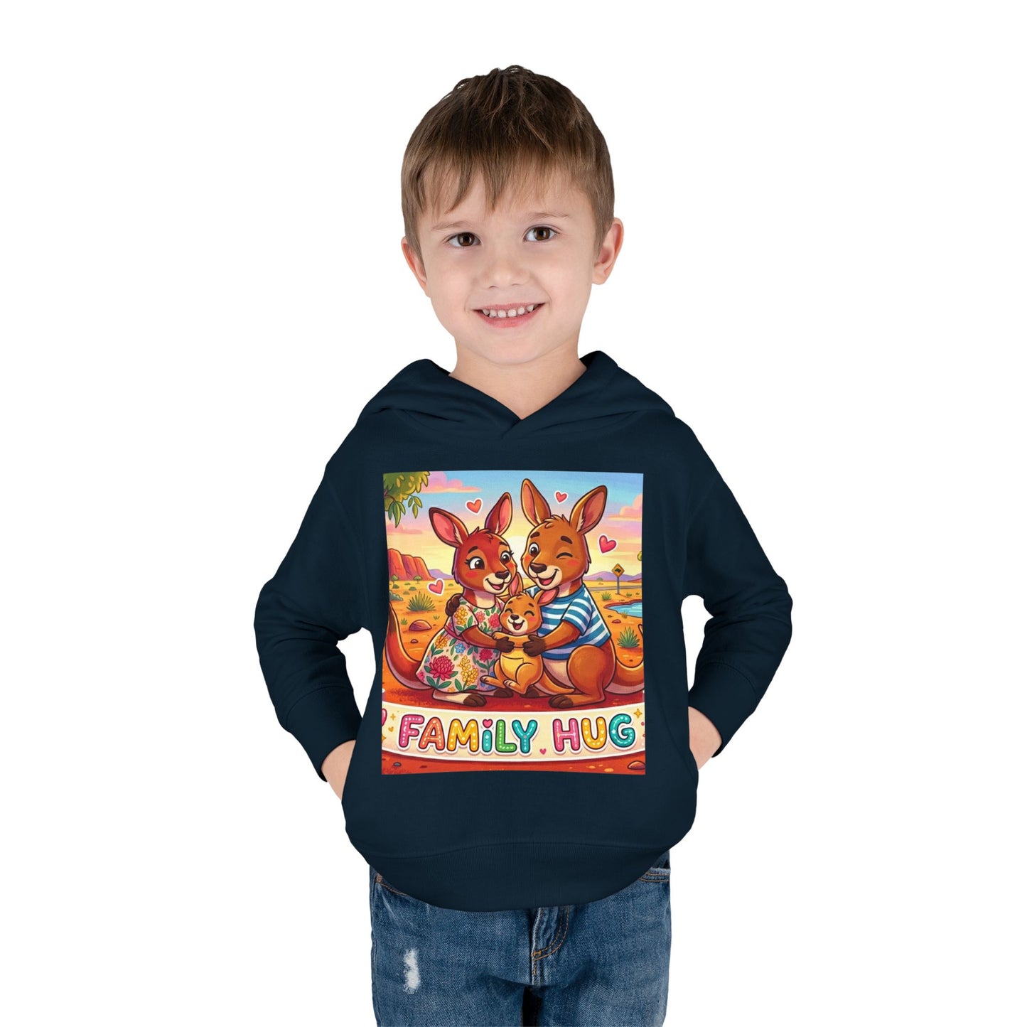 Family Hug Kangaroo Toddler Pullover Fleece Hoodie