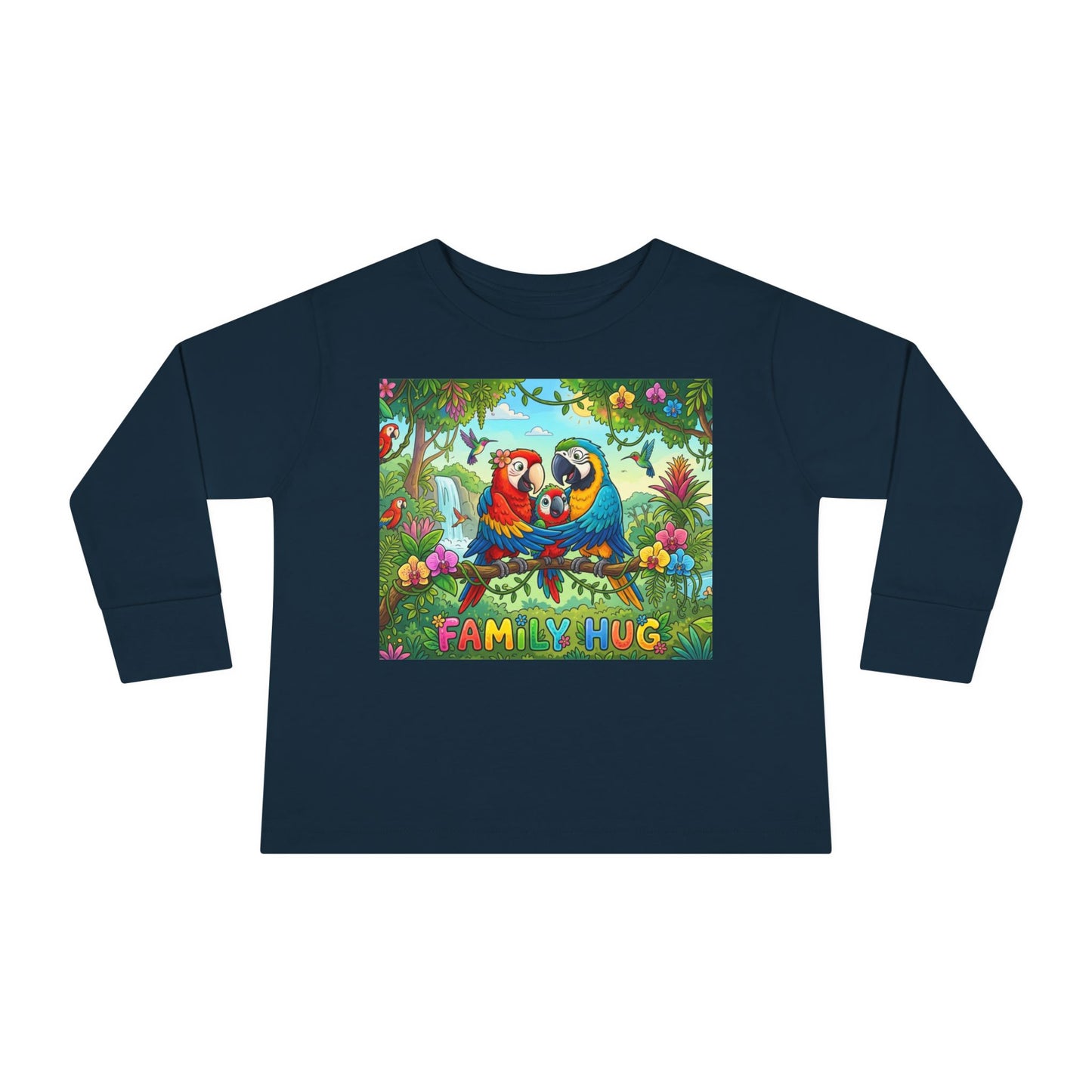 Family Hug Macaw Toddler Long Sleeve Tee