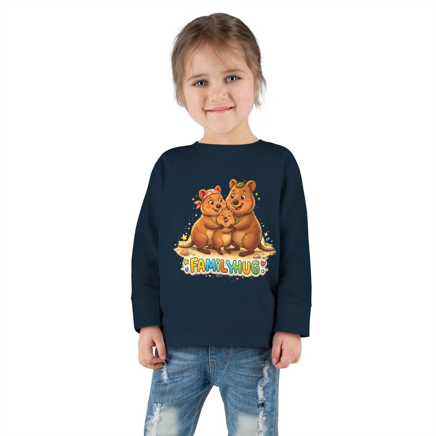 Family Hug Quokka Toddler Long Sleeve Tee