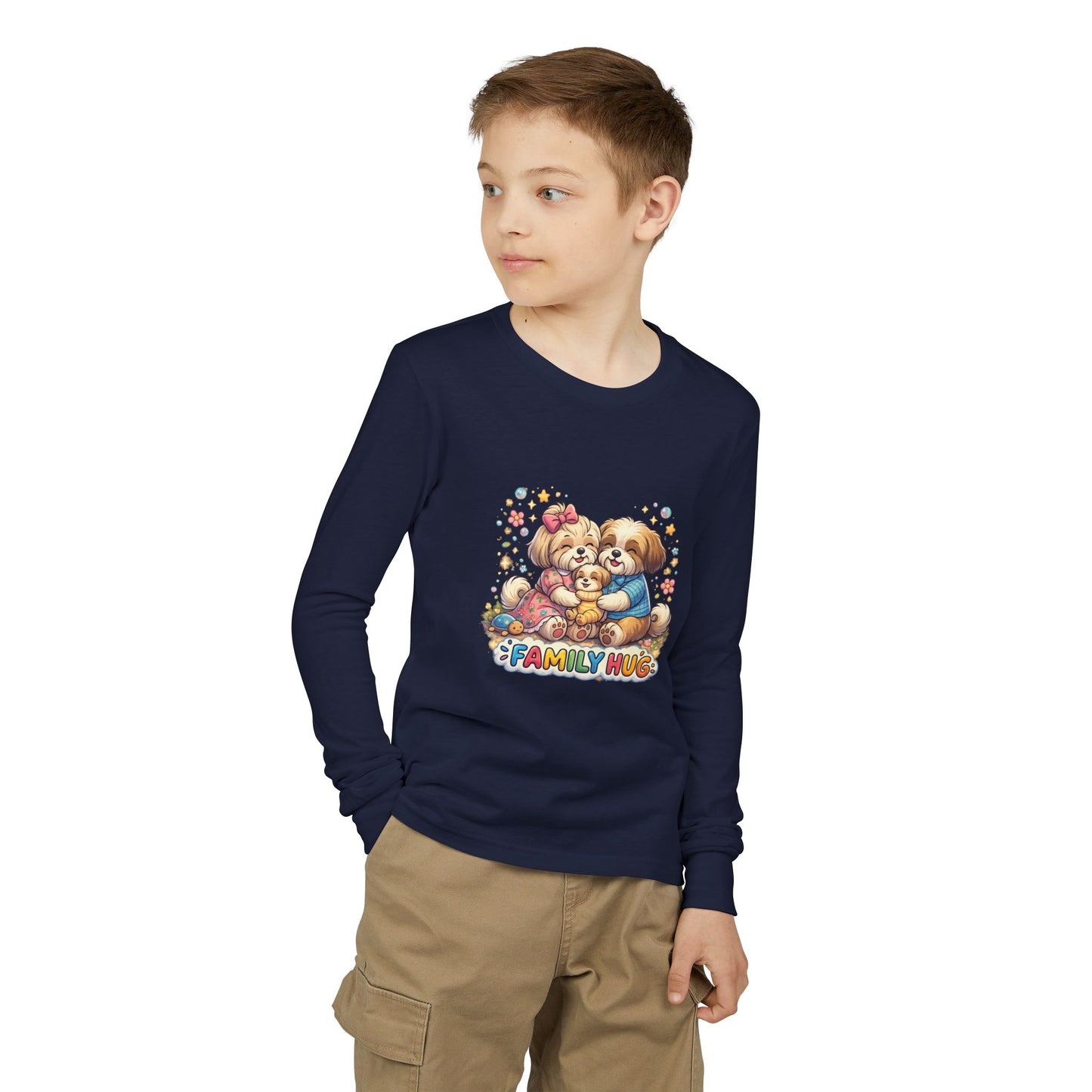 Family Hug Shih Tzu Youth Jersey Long Sleeve Tee