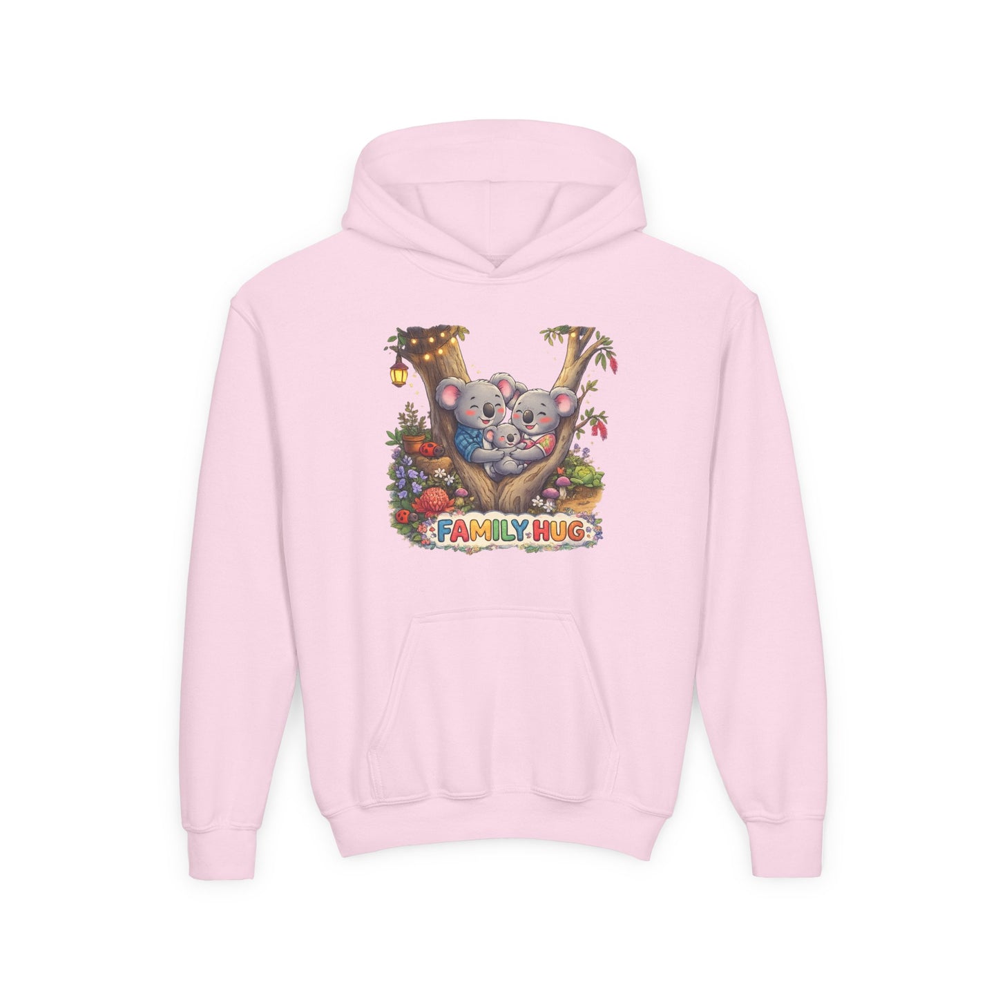 Family Hug Koala Youth Heavy Blend Hooded Sweatshirt