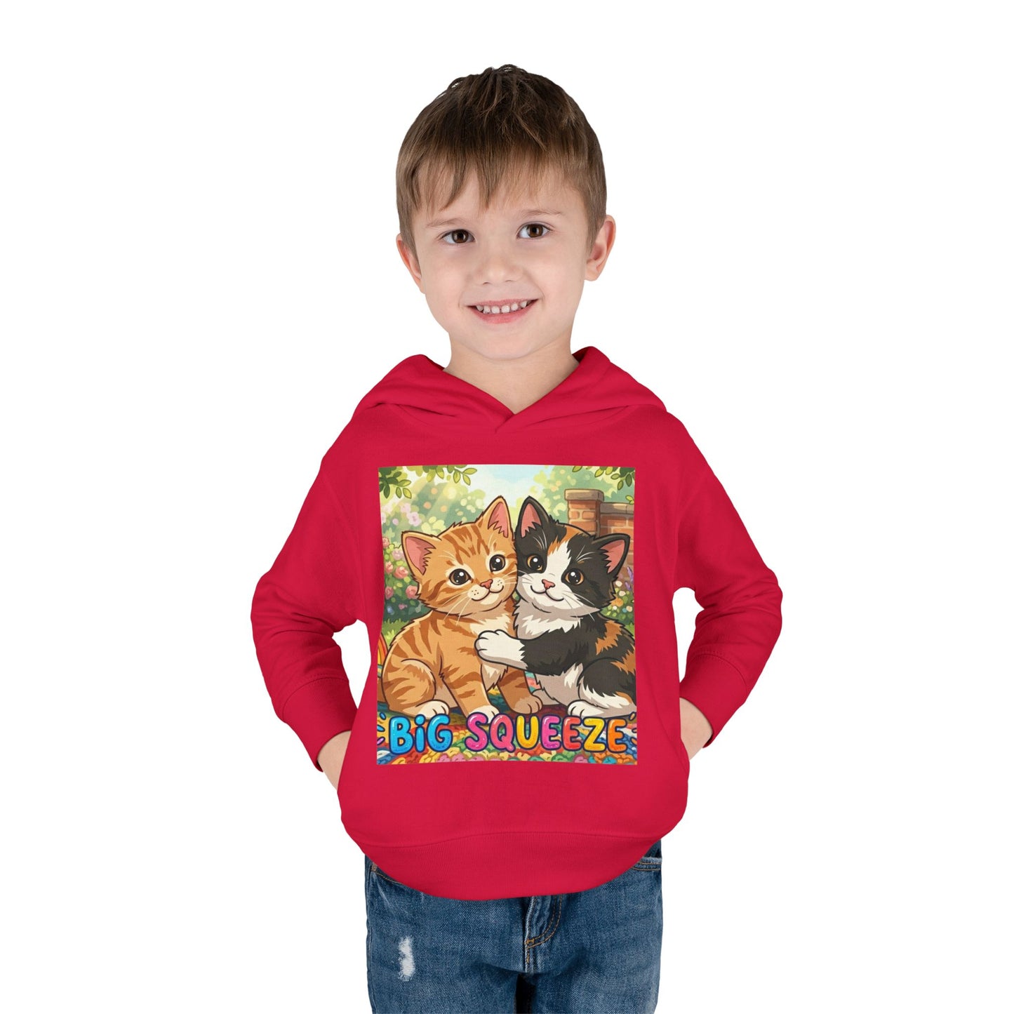 Big Squeeze Kitten Toddler Pullover Fleece Hoodie