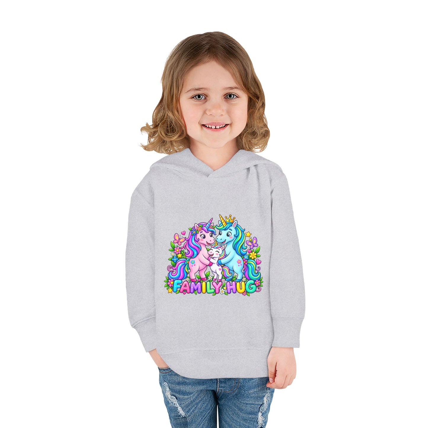Family Hug Unicorn Toddler Pullover Fleece Hoodie