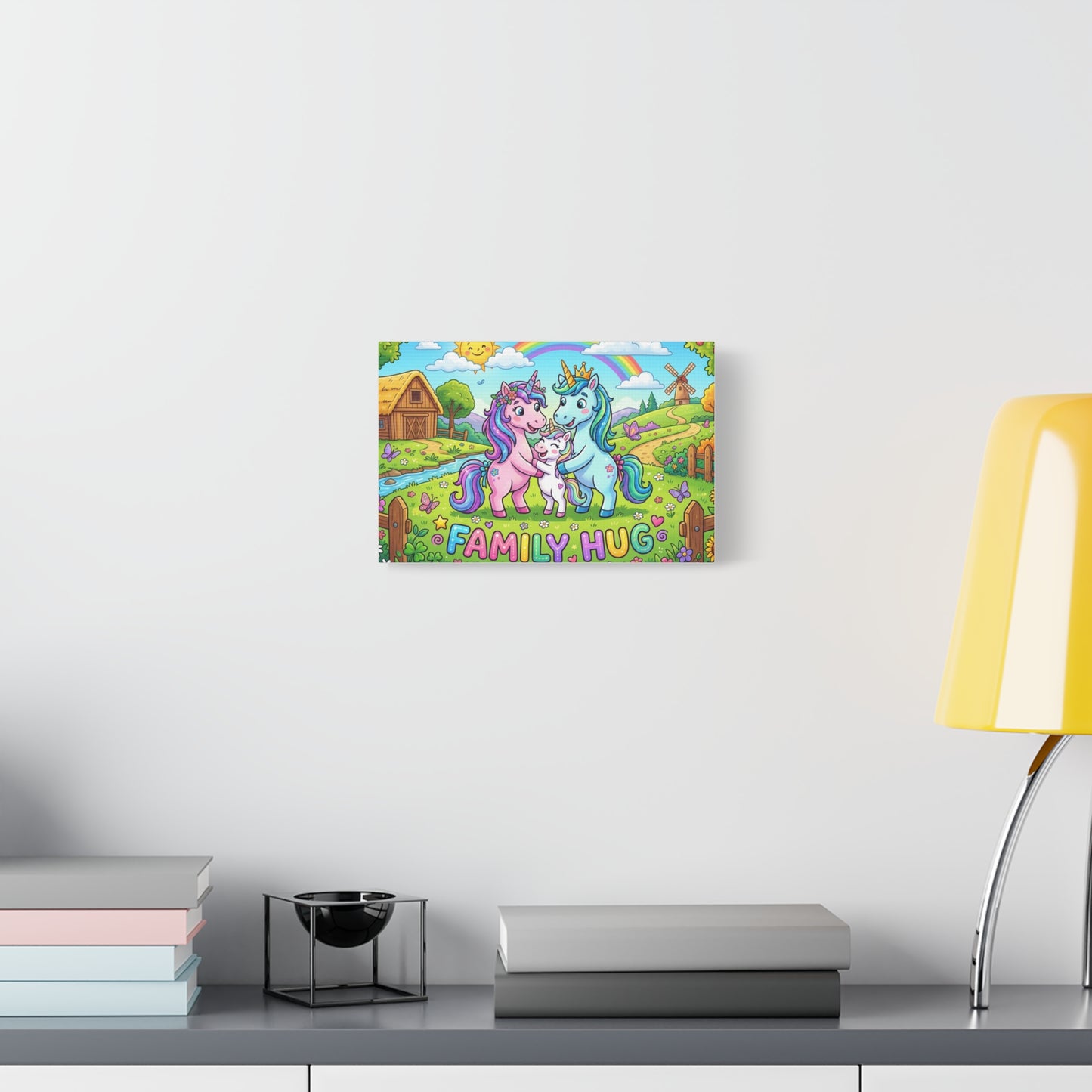 Family Hug Unicorn Classic Canvas