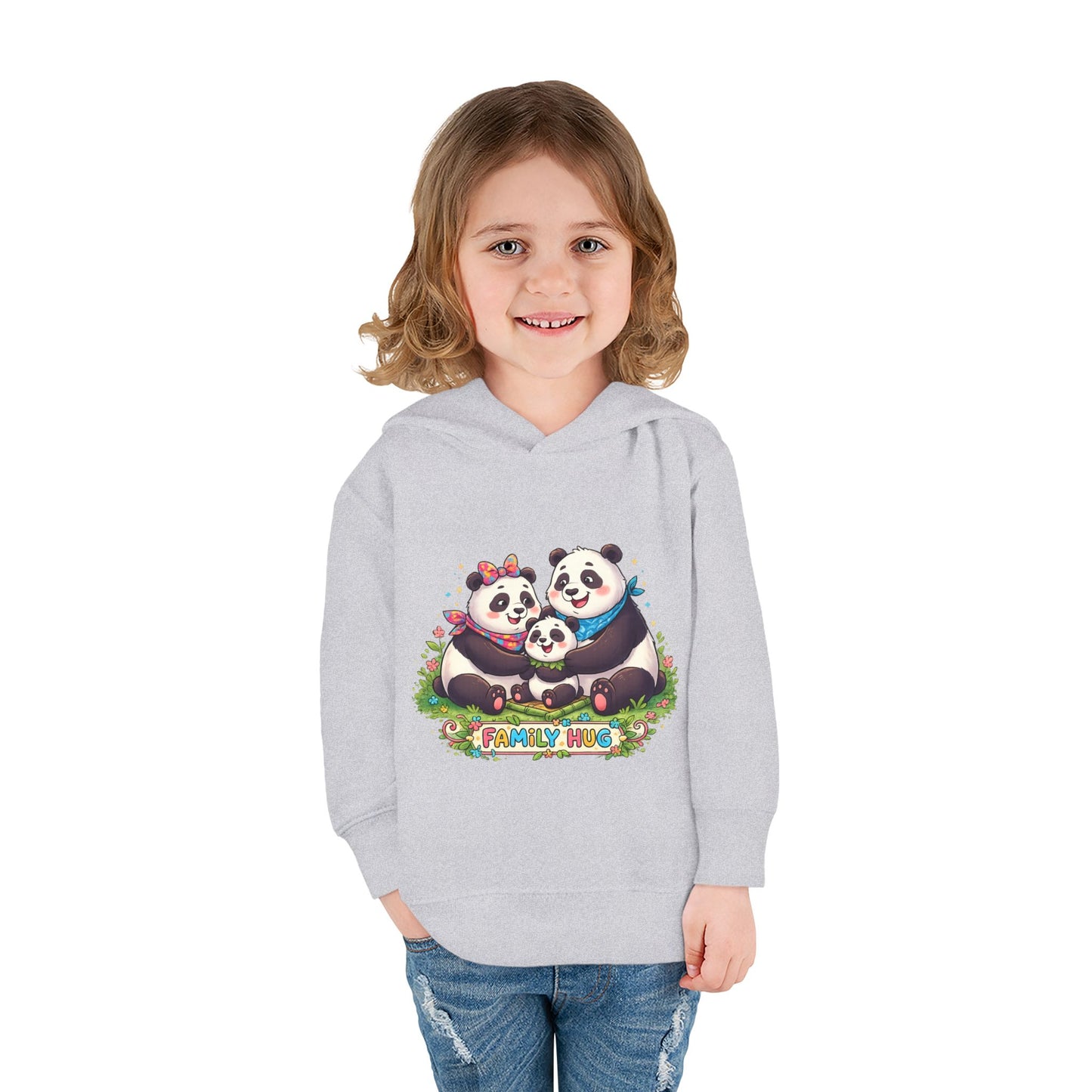Family Hug Panda Toddler Pullover Fleece Hoodie