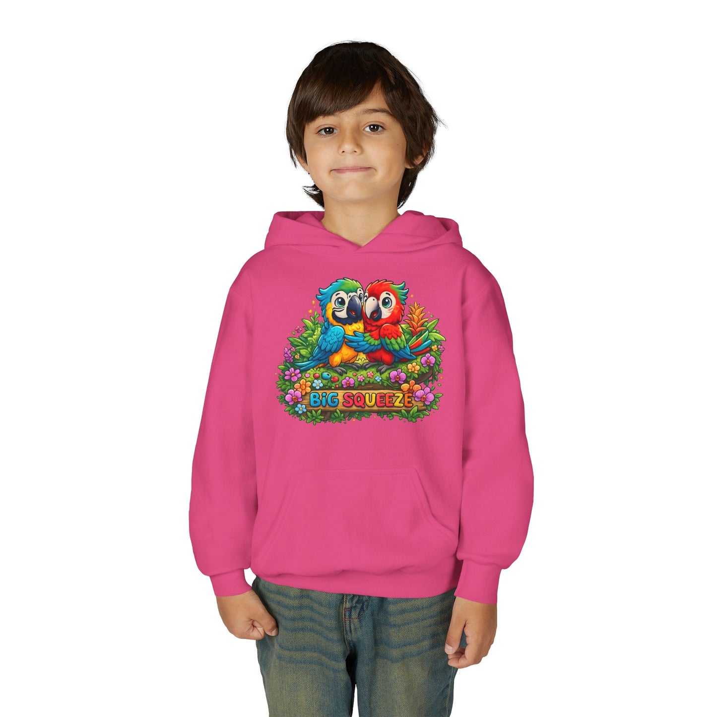 Big Squeeze Macaw Youth Heavy Blend Hooded Sweatshirt