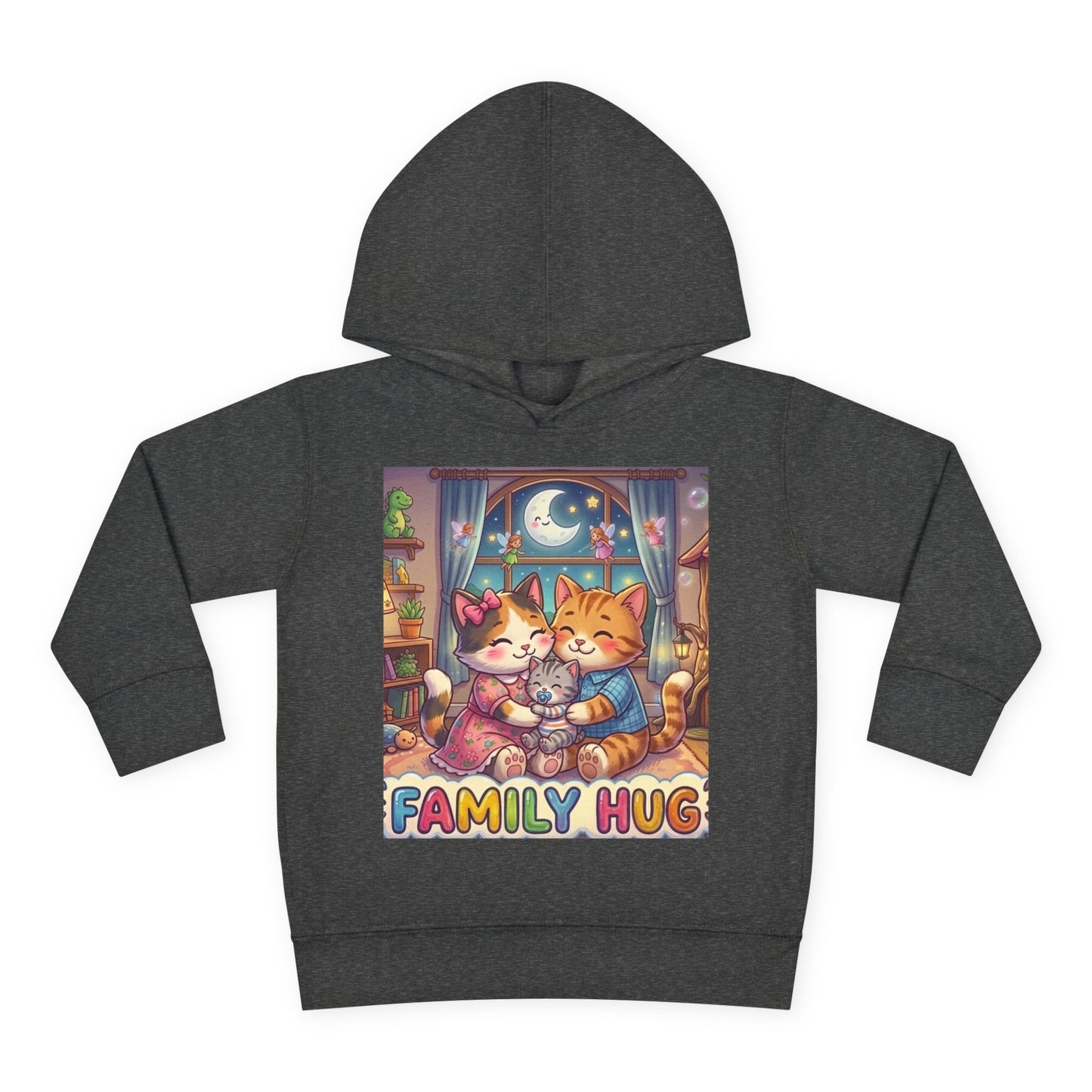 Family Hug Kitten Toddler Pullover Fleece Hoodie