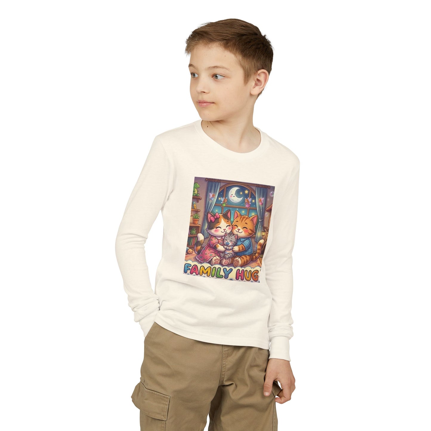 Family Hug Kitten Youth Jersey Long Sleeve Tee