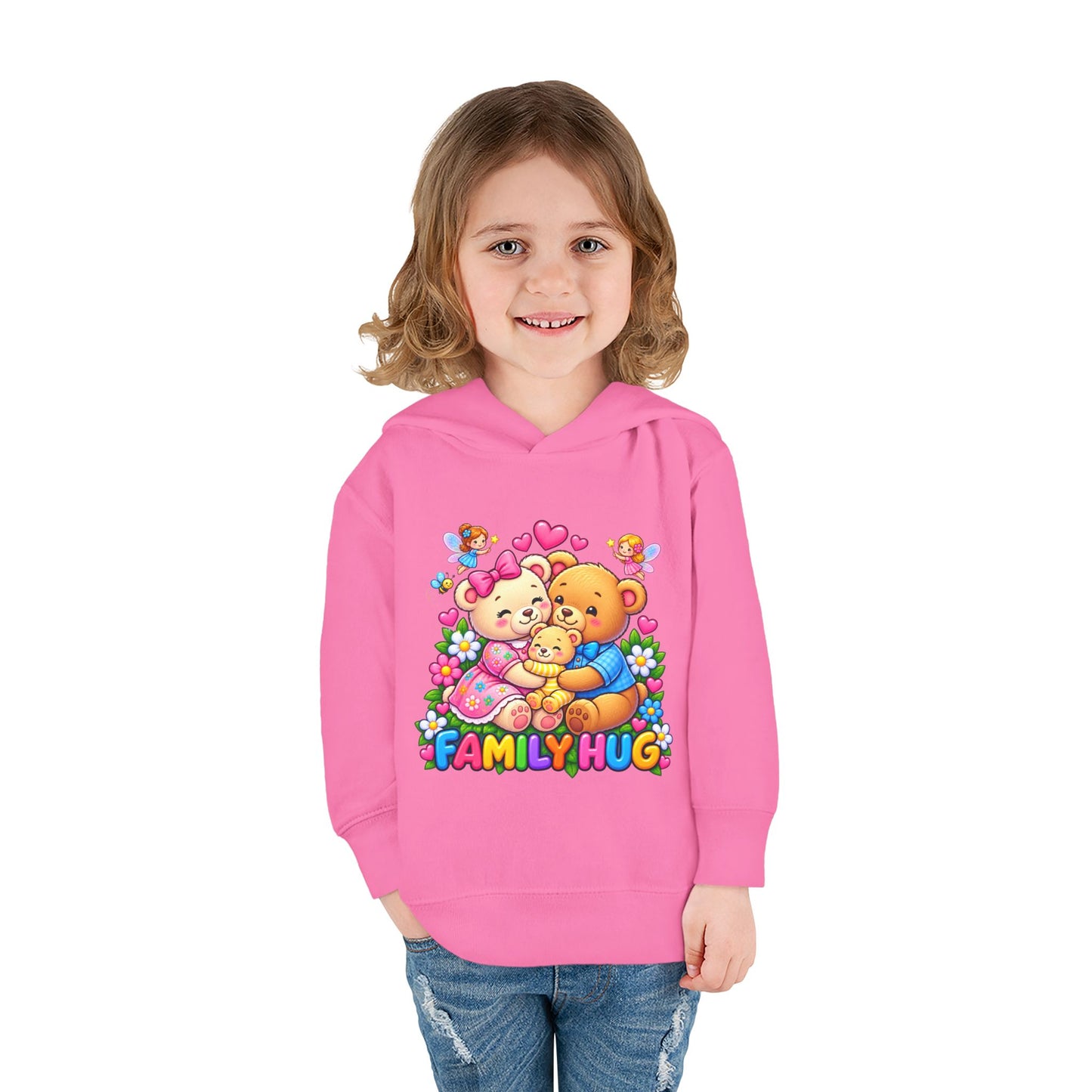 Family Hug Teddy Toddler Pullover Fleece Hoodie