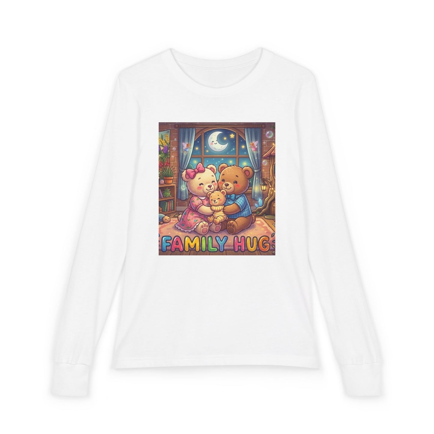 Family Hug Teddy Youth Jersey Long Sleeve Tee