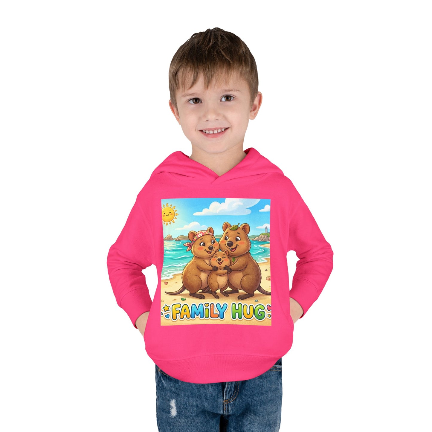 Family Hug Quokka Toddler Pullover Fleece Hoodie
