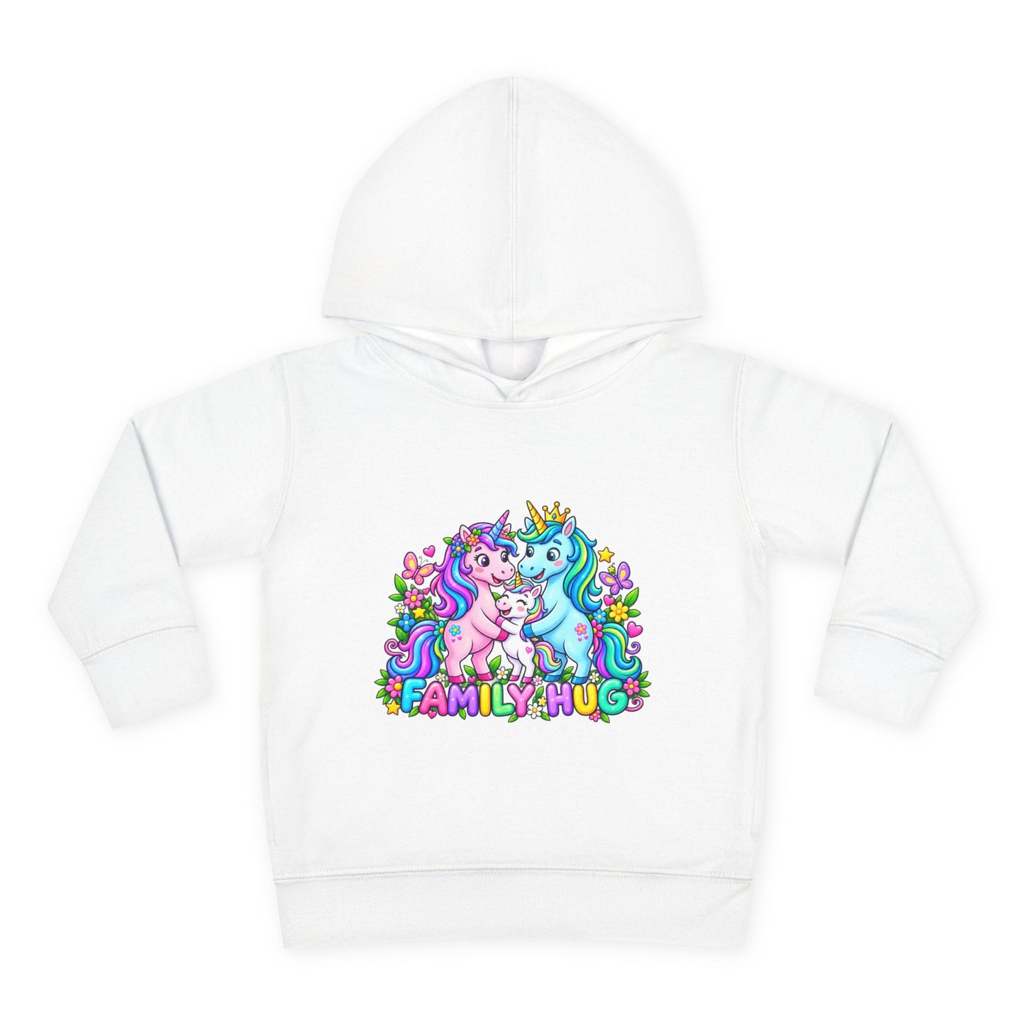 Family Hug Unicorn Toddler Pullover Fleece Hoodie