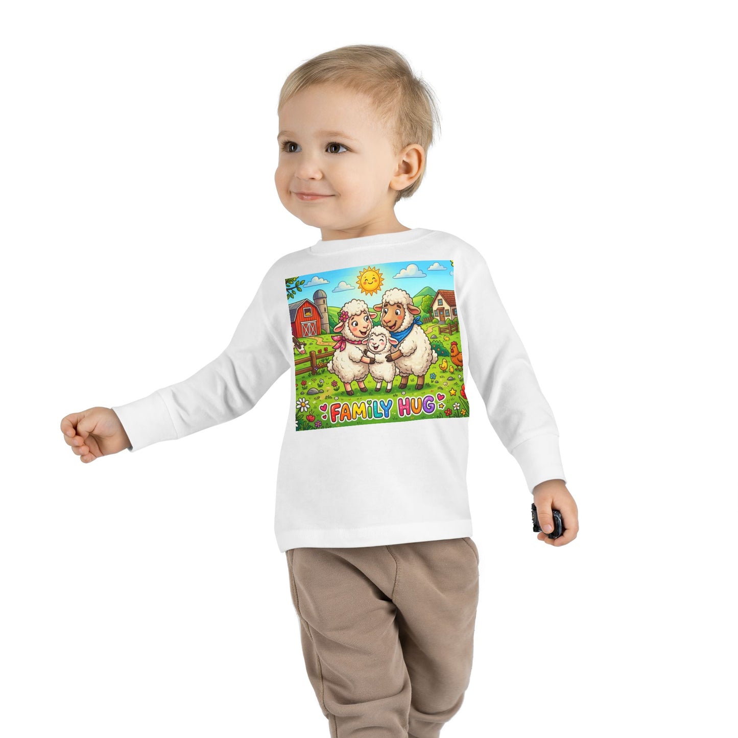 Family Hug Lamb Toddler Long Sleeve Tee