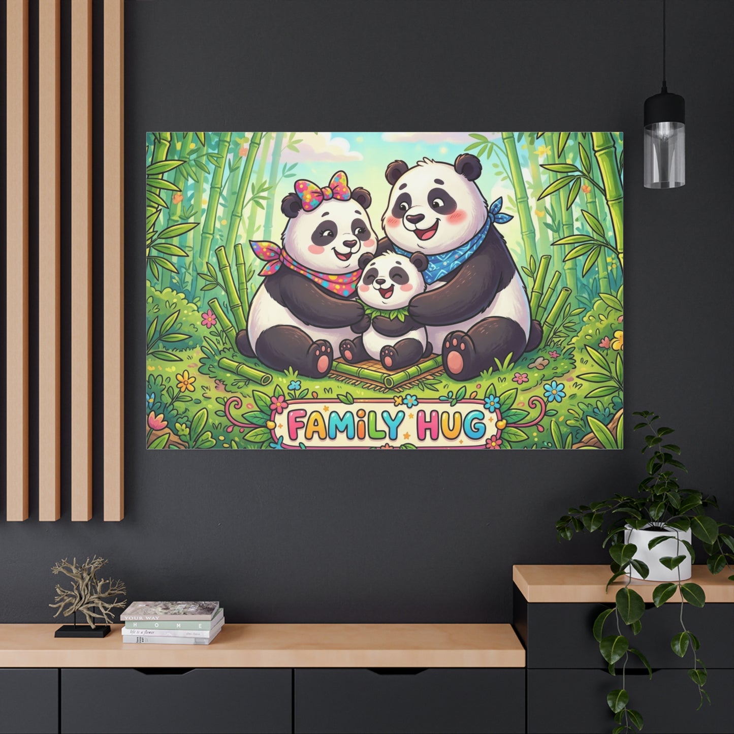 Family Hug Panda Classic Canvas