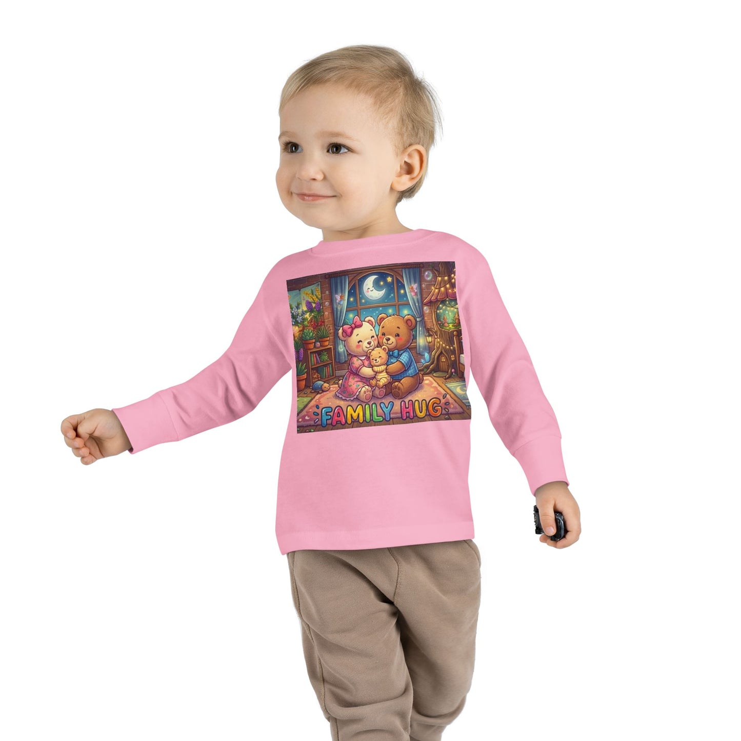 Family Hug Teddy Toddler Long Sleeve Tee