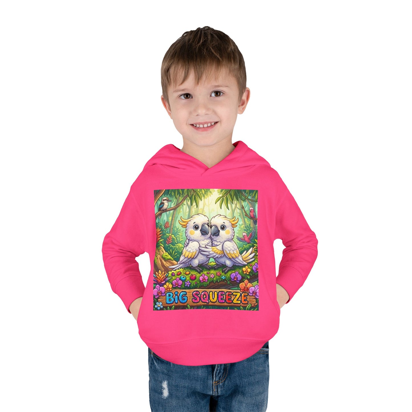 Big Squeeze Cockatoo Toddler Pullover Fleece Hoodie