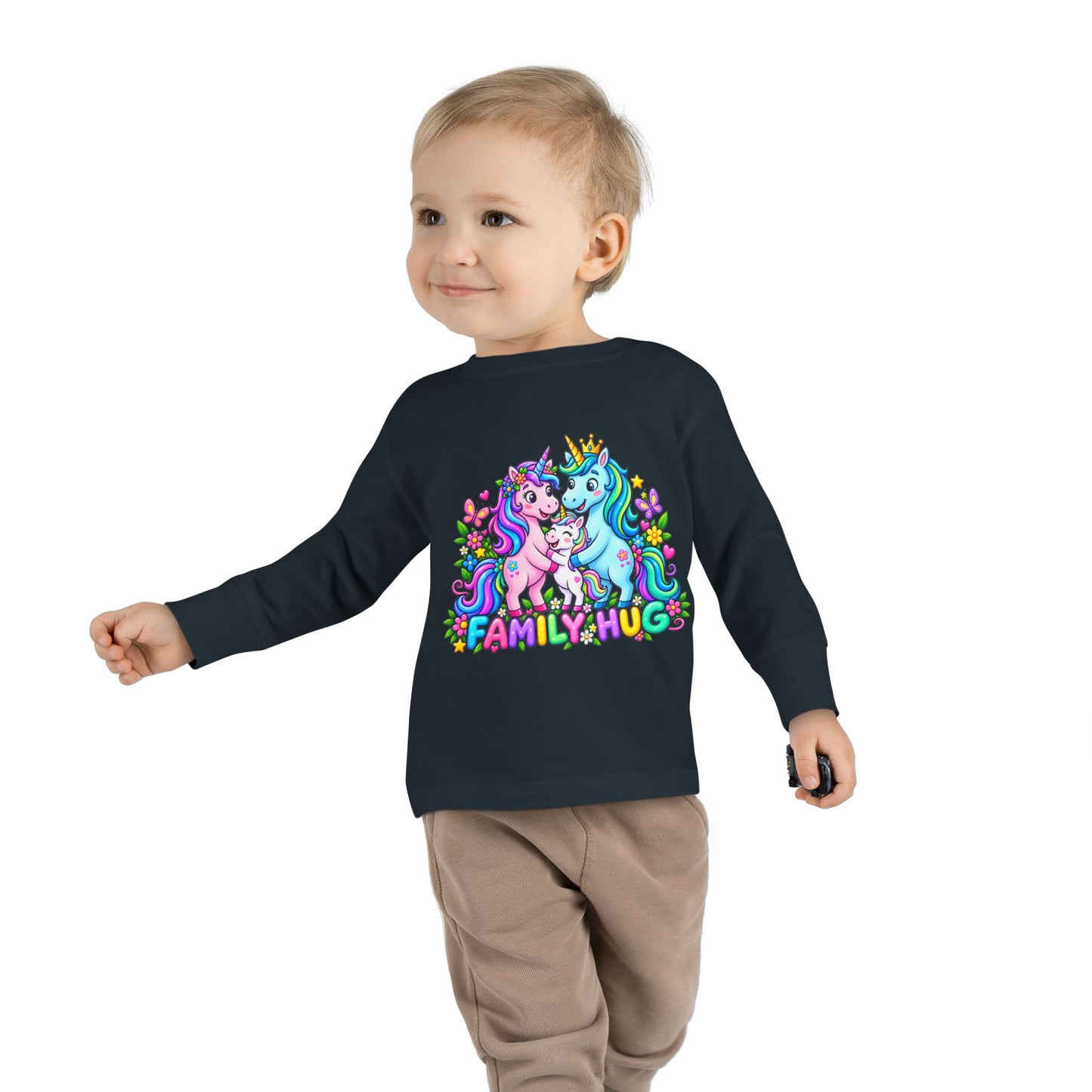 Family Hug Unicorn Toddler Long Sleeve Tee