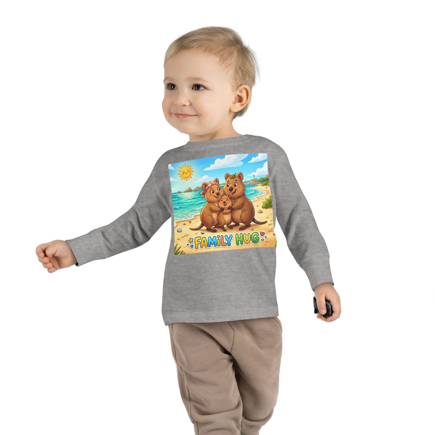 Family Hug Quokka Toddler Long Sleeve Tee