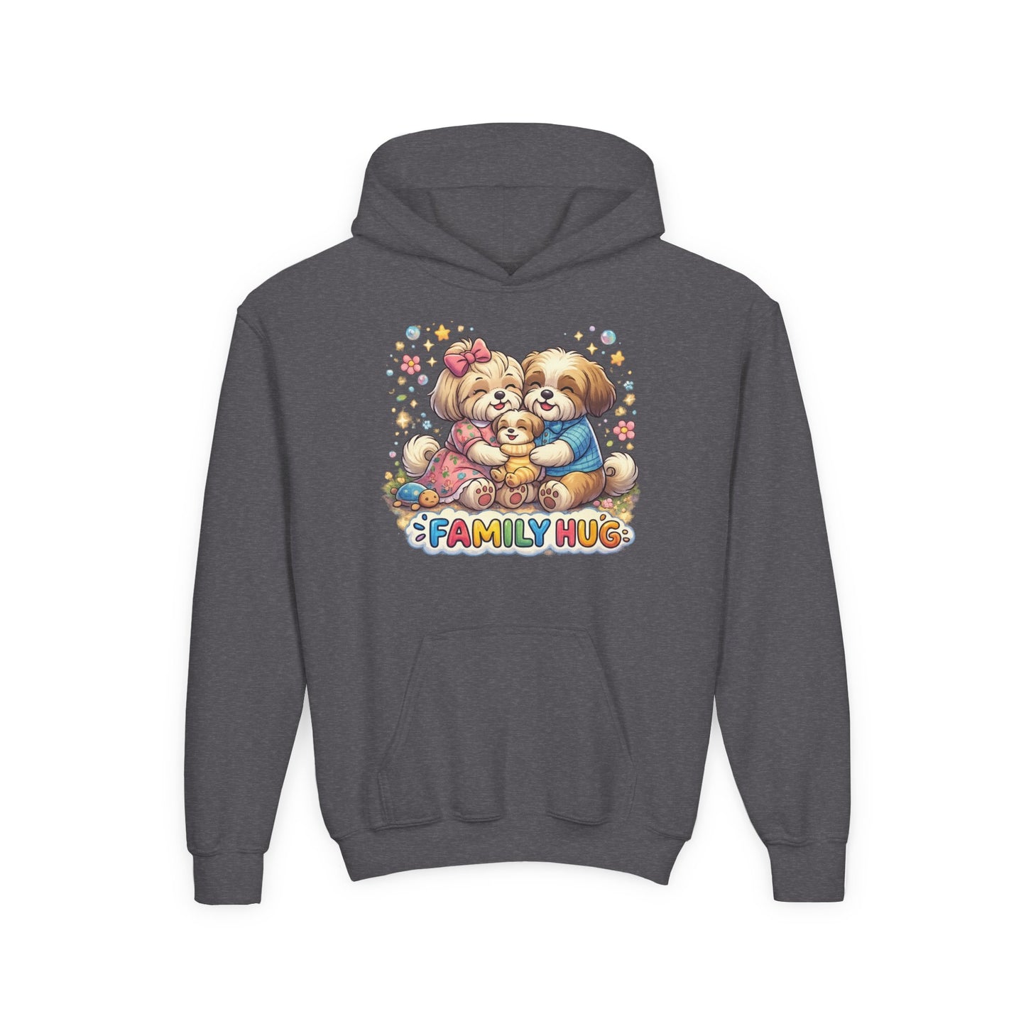 Family Hug Shih Tzu Youth Heavy Blend Hooded Sweatshirt