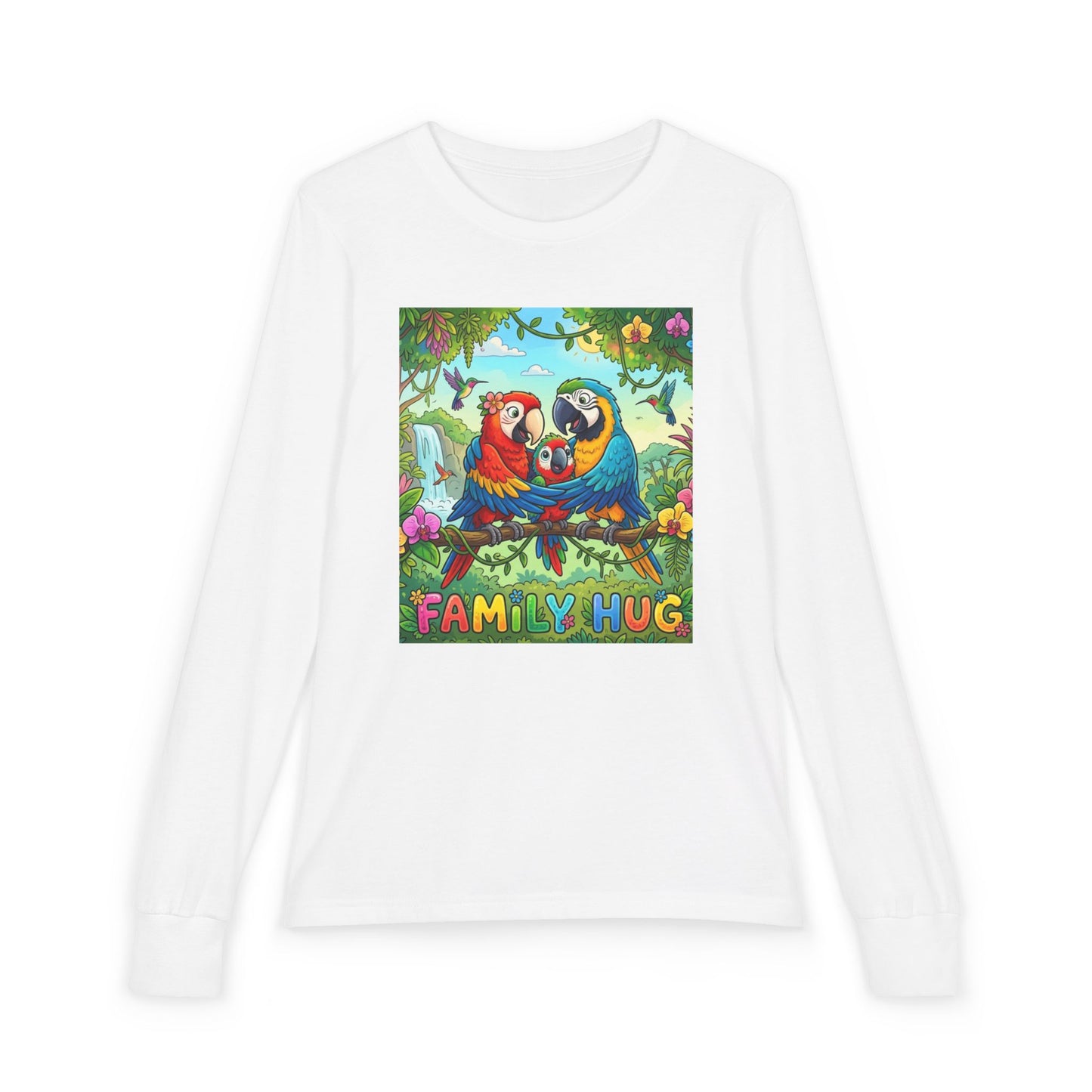 Family Hug Macaw Youth Jersey Long Sleeve Tee