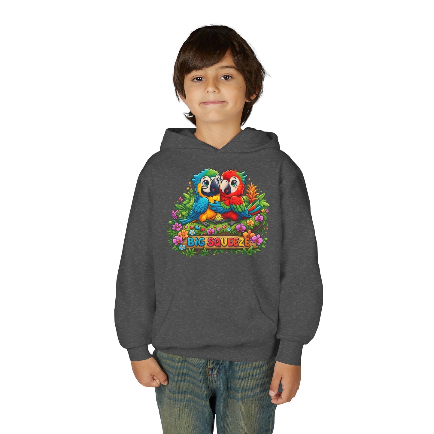 Big Squeeze Macaw Youth Heavy Blend Hooded Sweatshirt