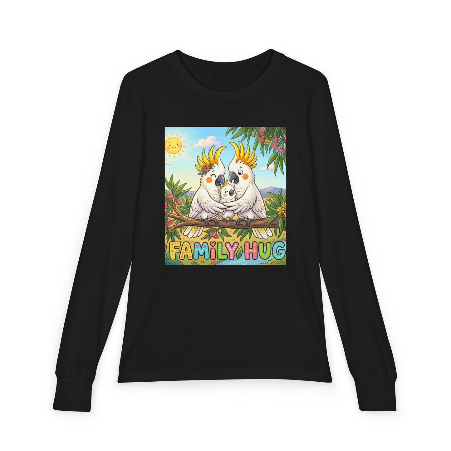 Family Hug Cockatoo Youth Jersey Long Sleeve Tee