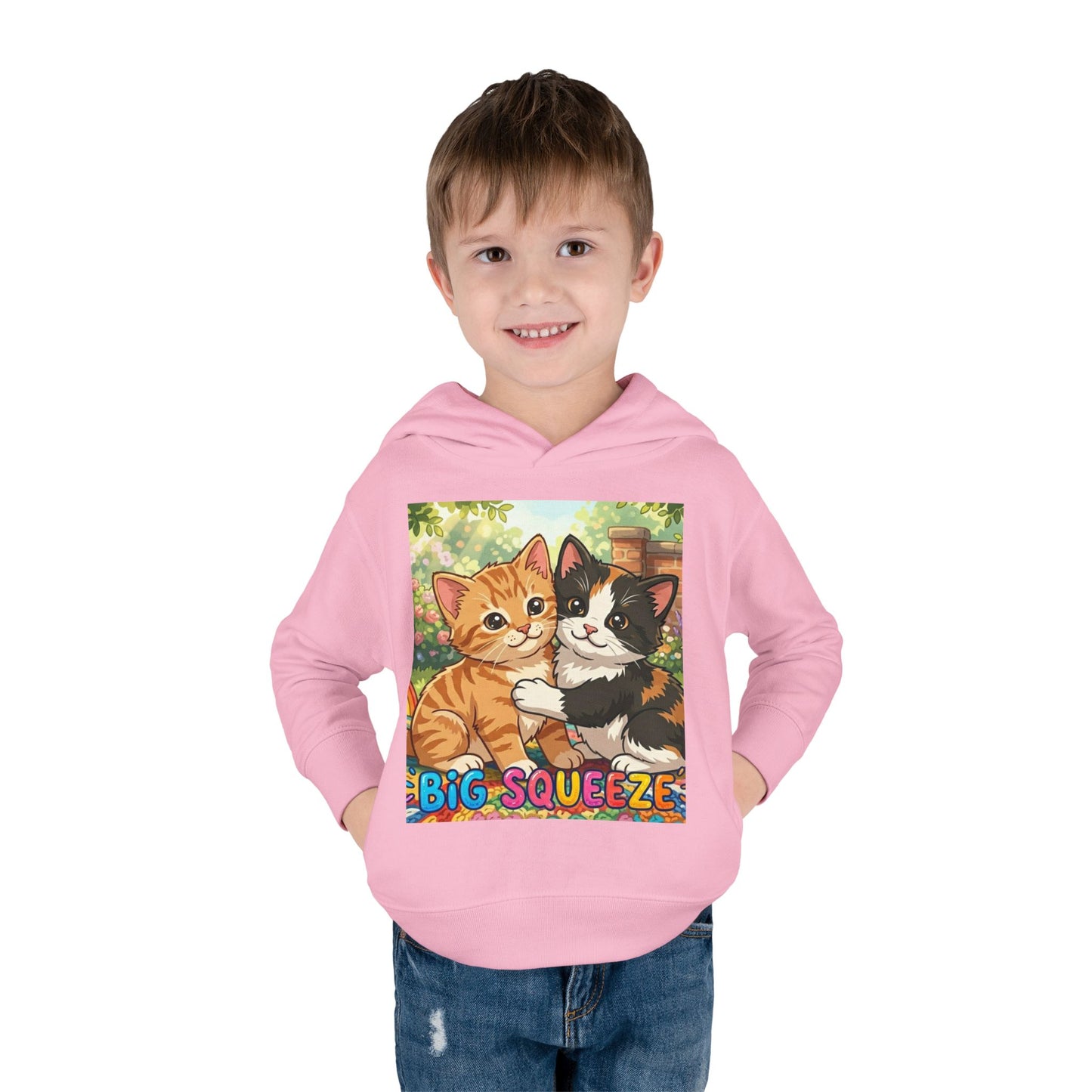 Big Squeeze Kitten Toddler Pullover Fleece Hoodie