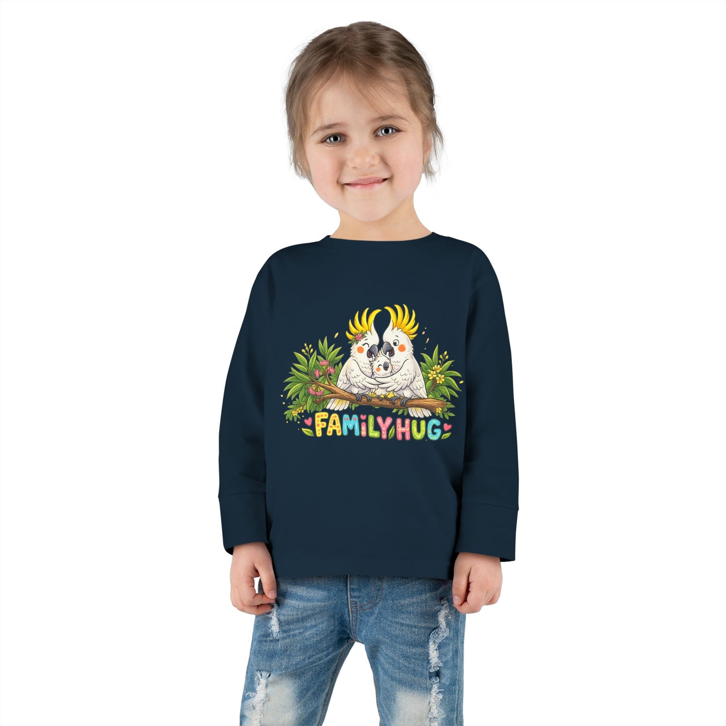 Family Hug Cockatoo Toddler Long Sleeve Tee