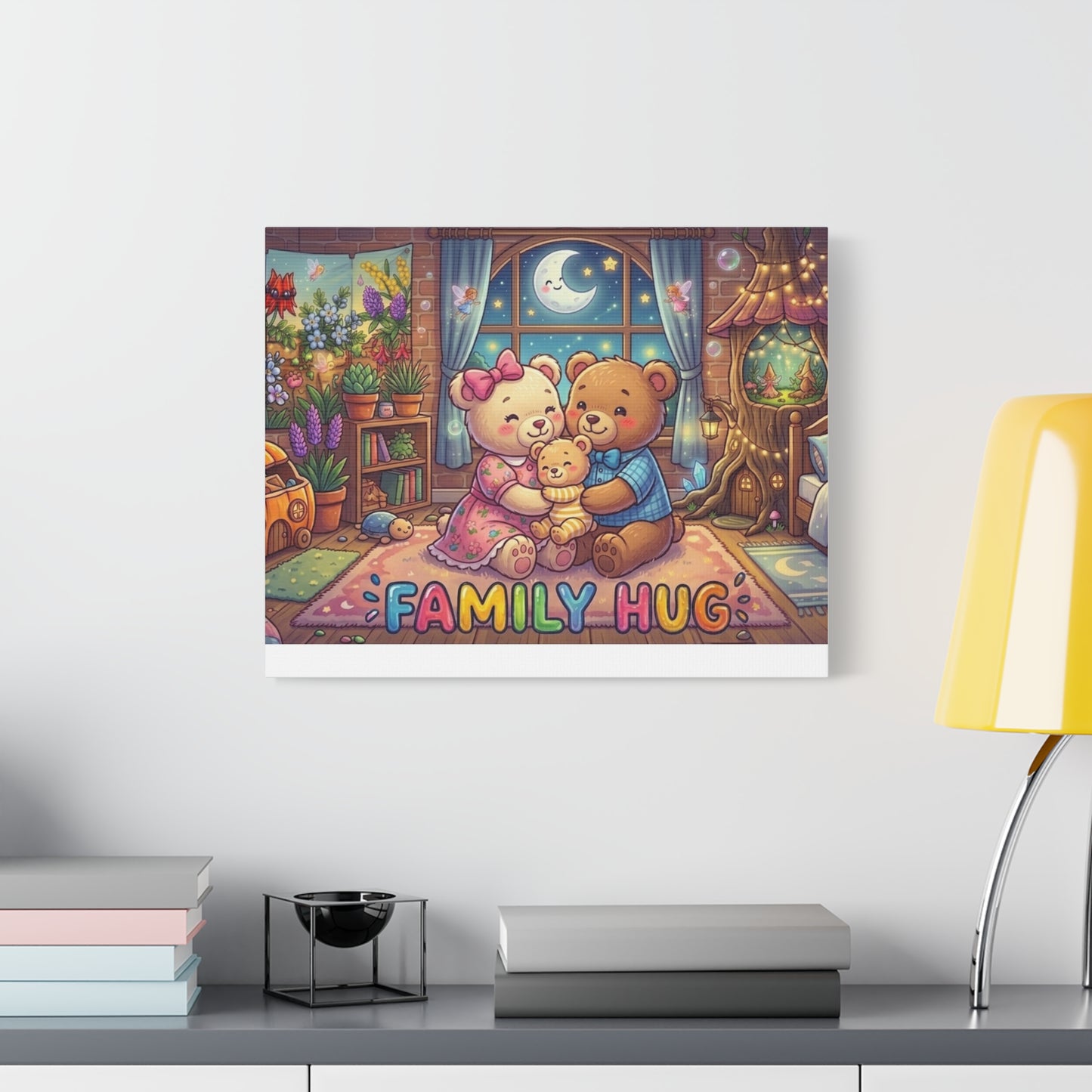Family Hug Teddy Classic Canvas