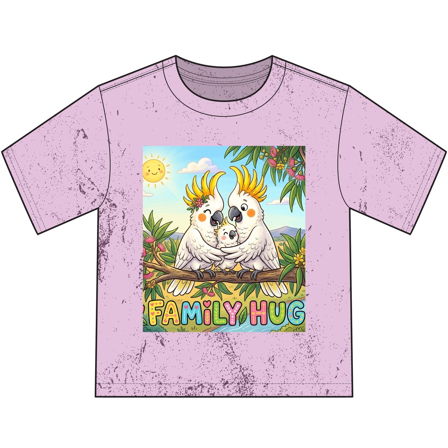 Family Hug Cockatoo Heavyweight Color Blast Youth T-Shirt