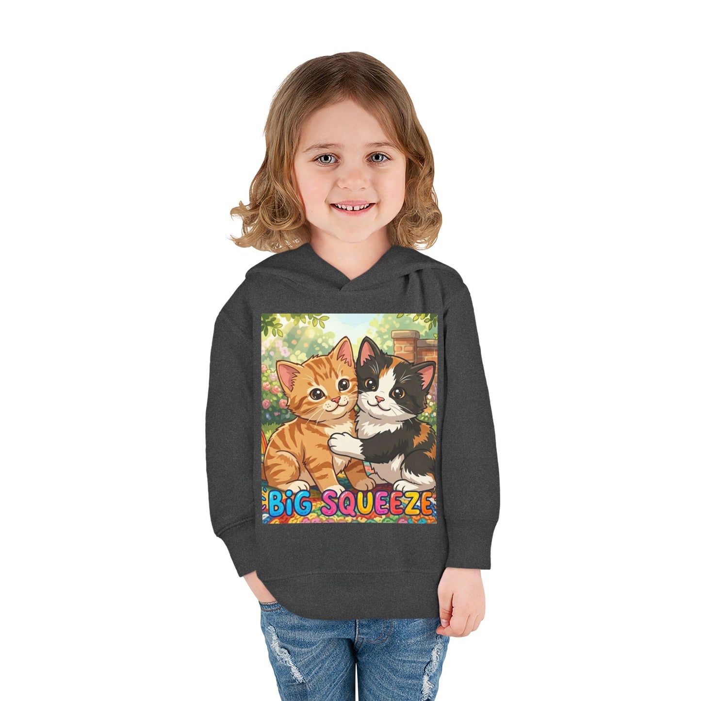Big Squeeze Kitten Toddler Pullover Fleece Hoodie