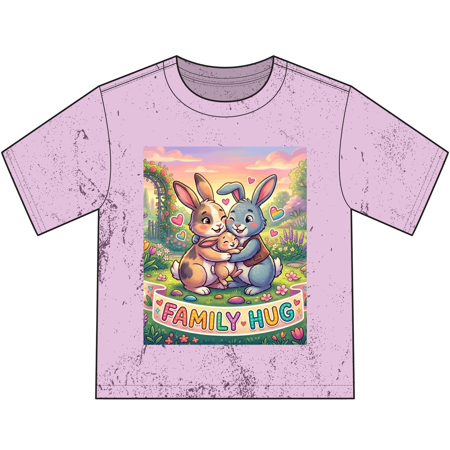Family Hug Bunny Heavyweight Color Blast Youth T-Shirt
