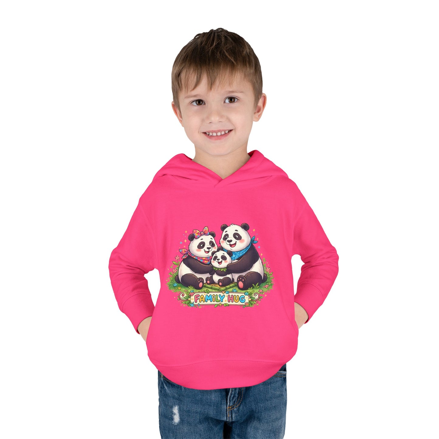 Family Hug Panda Toddler Pullover Fleece Hoodie