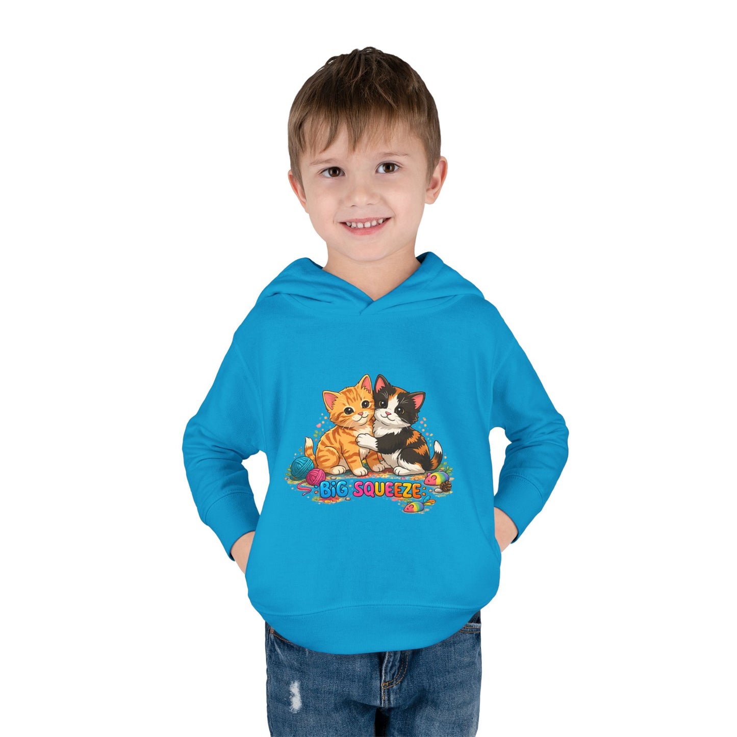 Big Squeeze Kitten Toddler Pullover Fleece Hoodie