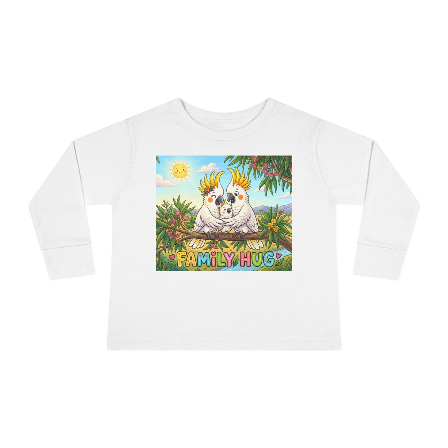 Family Hug Cockatoo Toddler Long Sleeve Tee