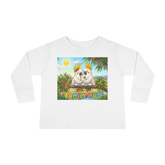 Family Hug Cockatoo Toddler Long Sleeve Tee