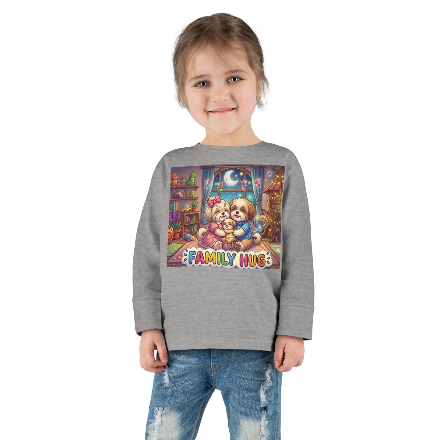 Family Hug Shih Tzu Toddler Long Sleeve Tee