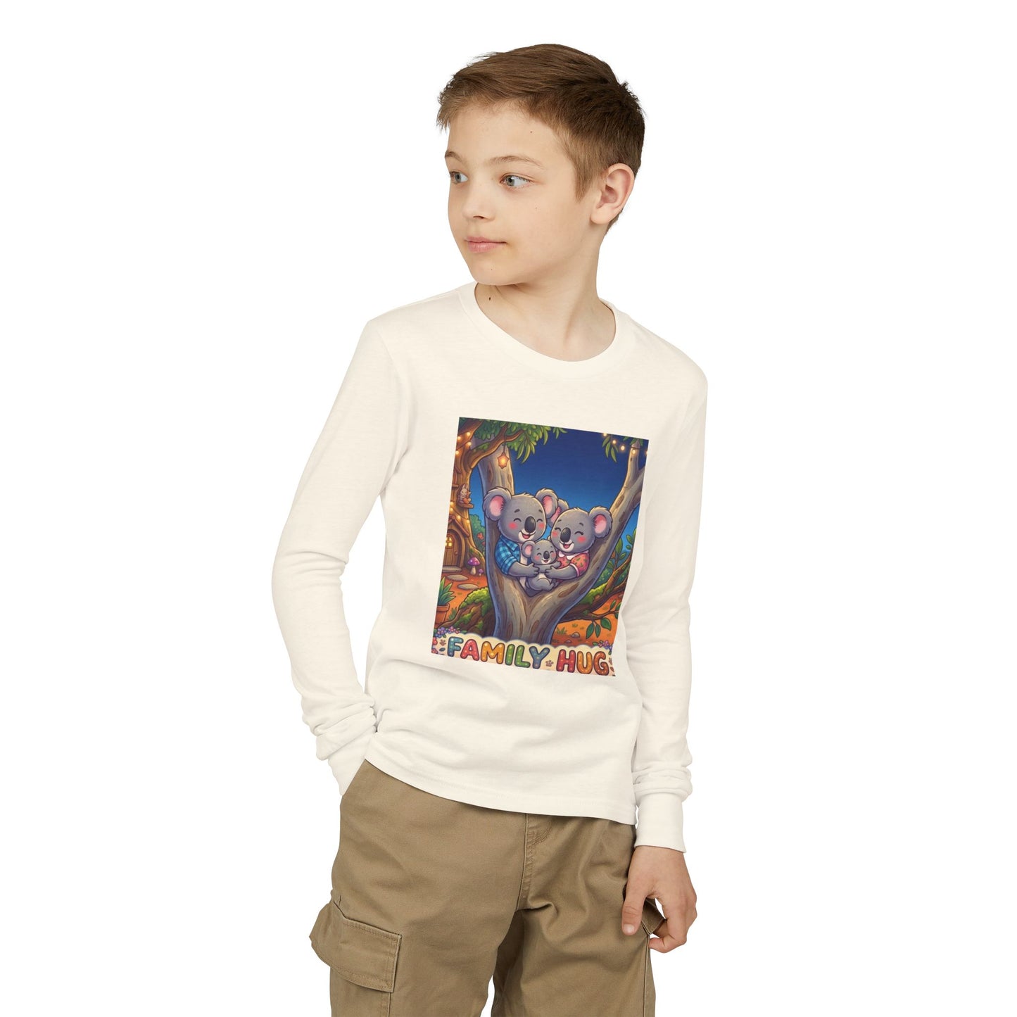 Family Hug Koala Youth Jersey Long Sleeve Tee