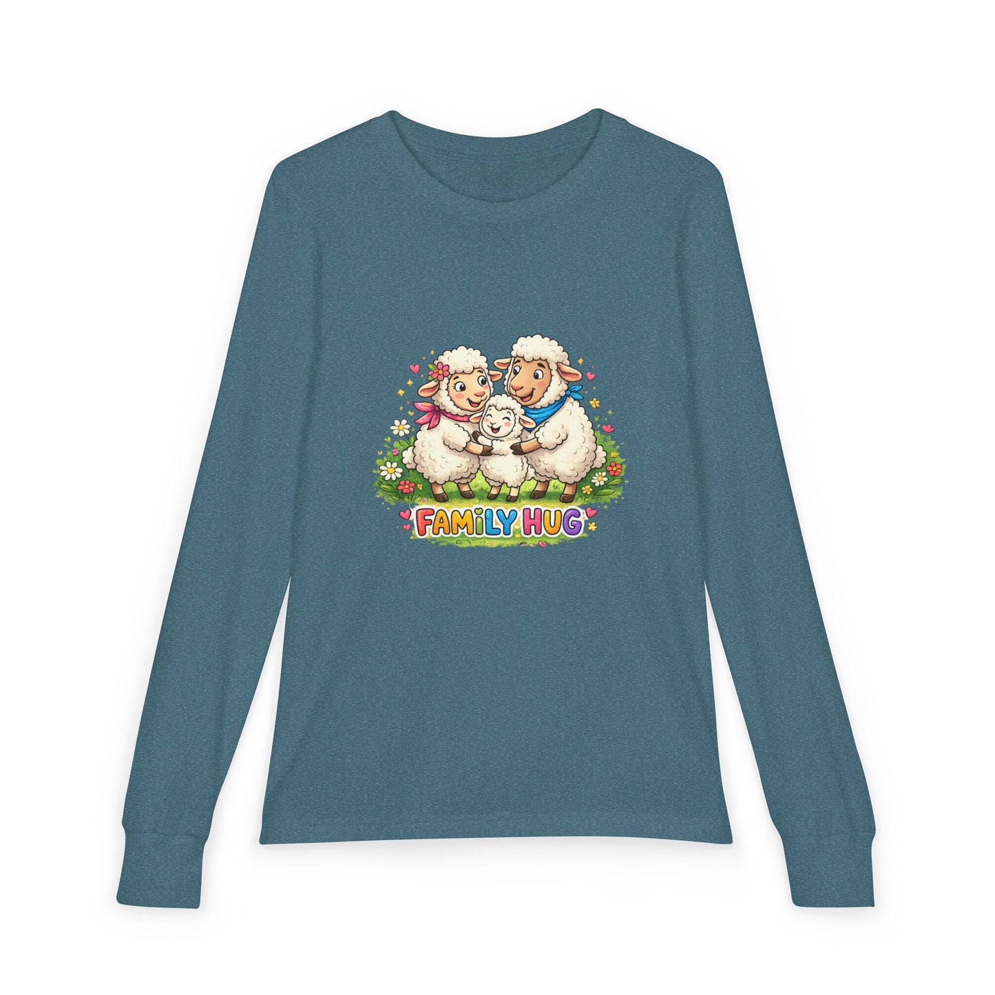 Family Hug Lamb Youth Jersey Long Sleeve Tee