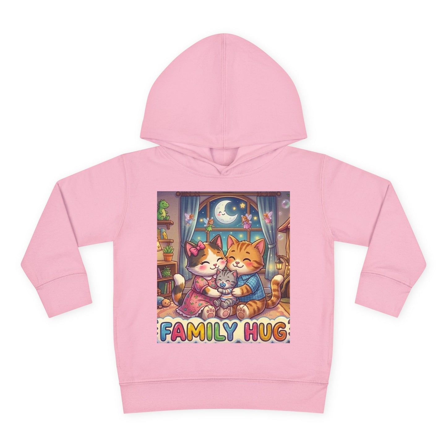 Family Hug Kitten Toddler Pullover Fleece Hoodie