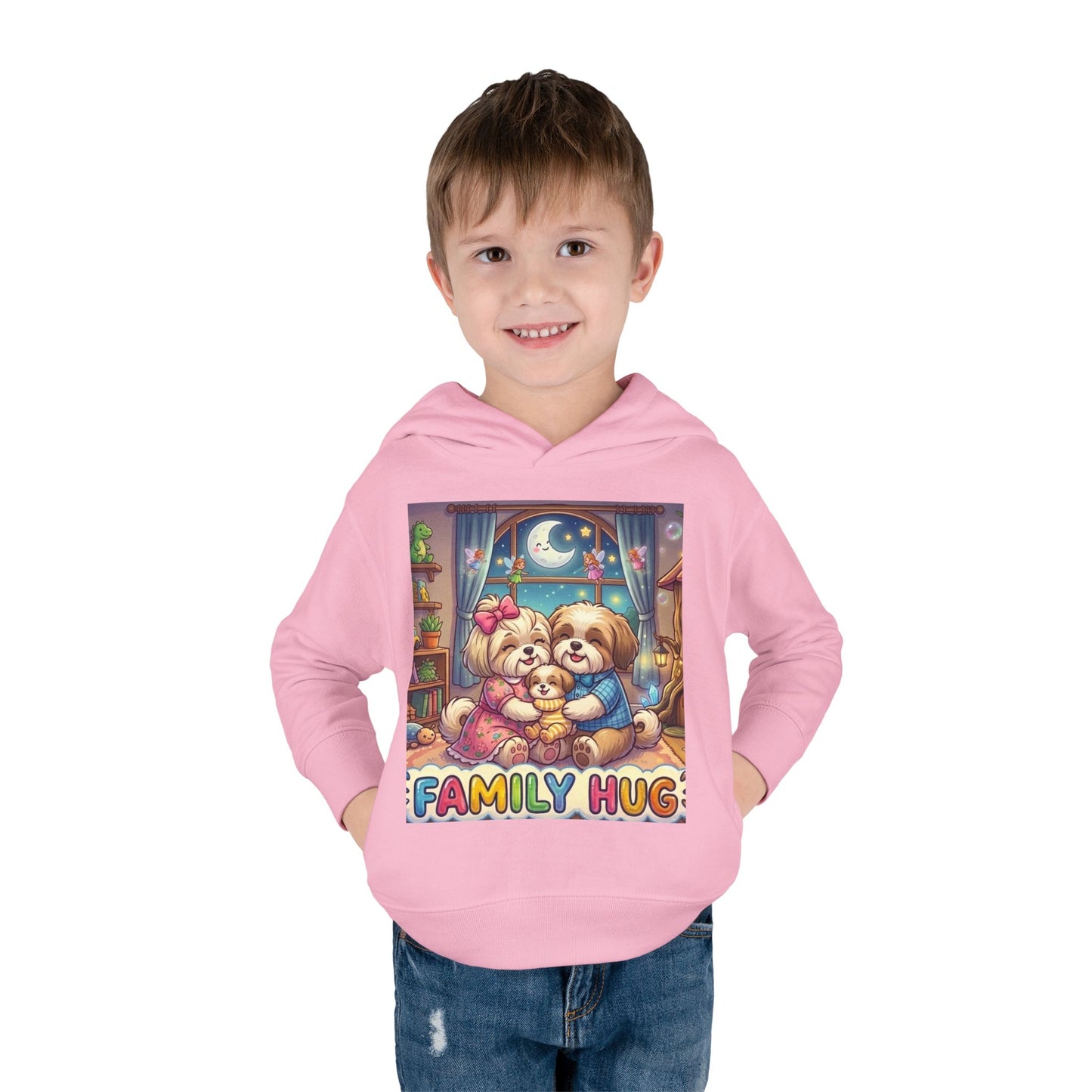 Family Hug Shih Tzu Toddler Pullover Fleece Hoodie