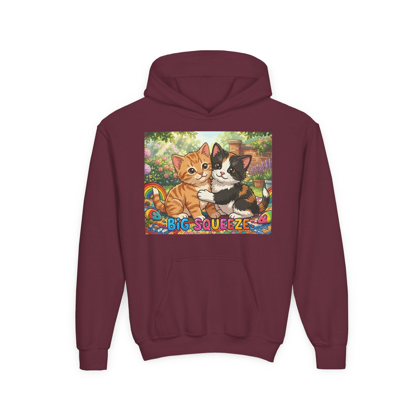 Big Squeeze Kitten Youth Heavy Blend Hooded Sweatshirt