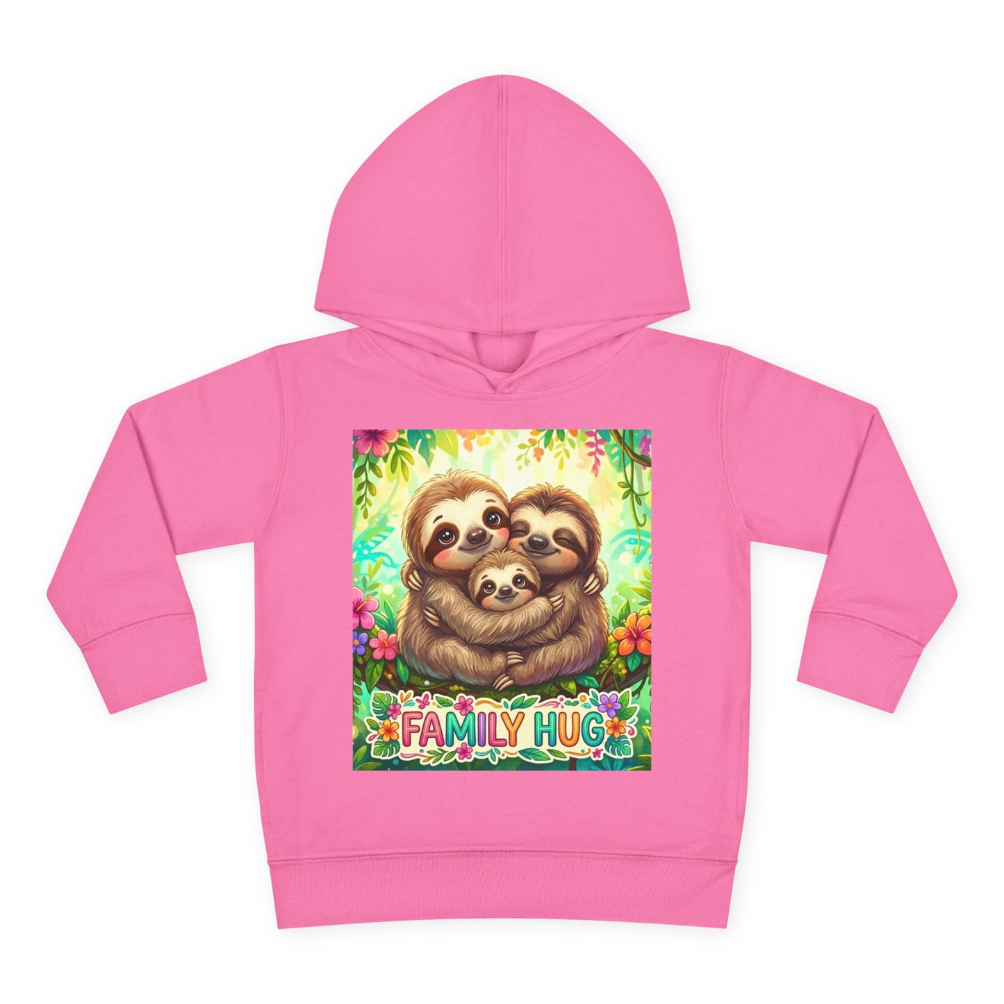 Family Hug Sloth Toddler Pullover Fleece Hoodie
