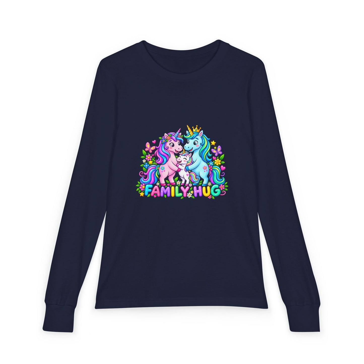 Family Hug Unicorn Youth Jersey Long Sleeve Tee